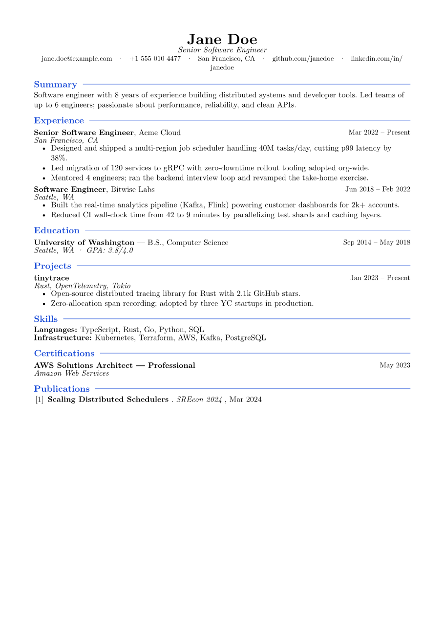 Academic resume template, a free ATS-friendly resume design
