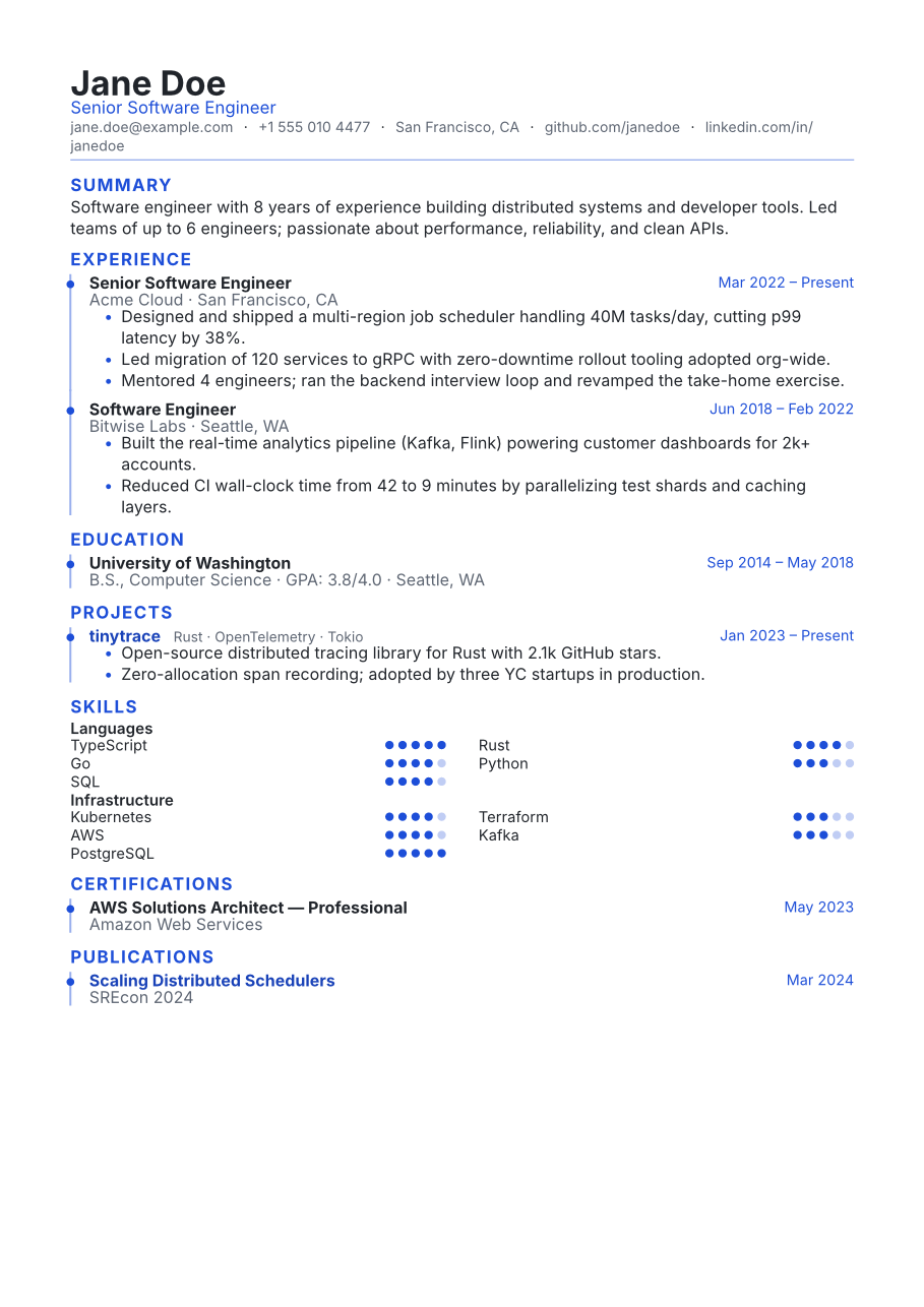 Timeline resume template, a free ATS-friendly resume design